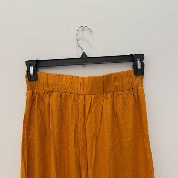 Miou Muse Linen Blend Wide Leg orange Rust Pants size Medium - Picture 8 of 13